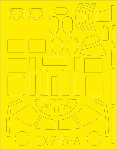 Eduard 1/48 scale paint masks B-25D TFace for Revell - EX715 Eduard 1/48 scale paint masks B-25D TFace for Revell - EX715